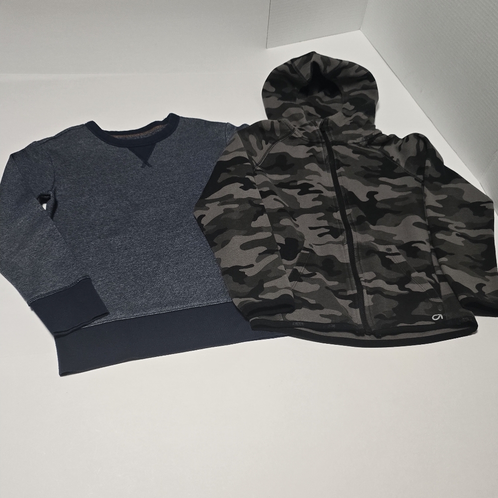 Youth Boy Size 6-7, 7 Camo and Blue Kids Hoodie and Sweatshirt Bundle - Picture 2 of 15
